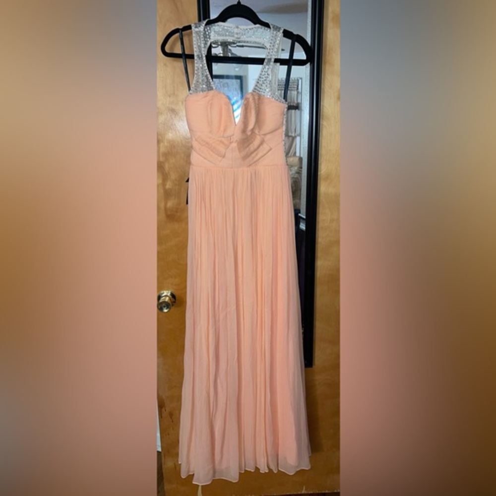 Marciano soft coral silk formal gown NWT
